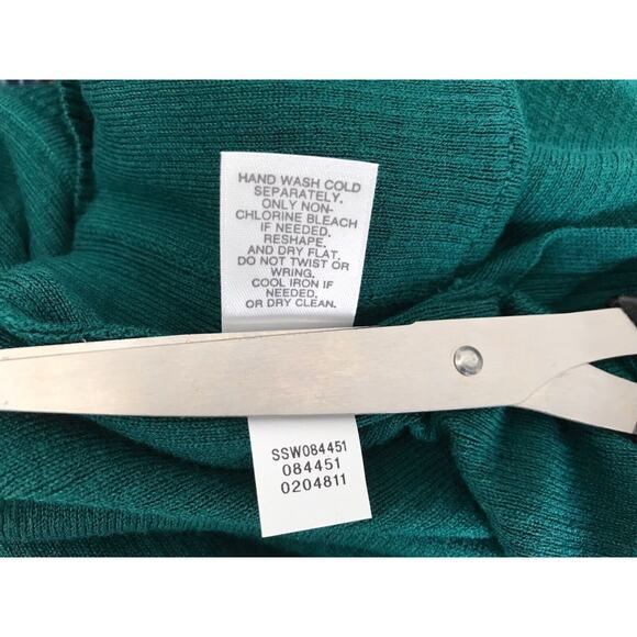 J Jill Cardigan Size XS Green Silk Blend Long Sleeve Long Line Ribbed Duster - Picture 9 of 11